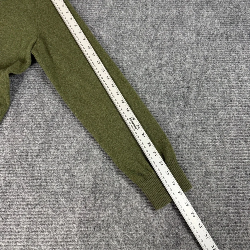 Banana Republic Mens Tall L Green 100% Merino Wool Quarter Zip Button Sweater